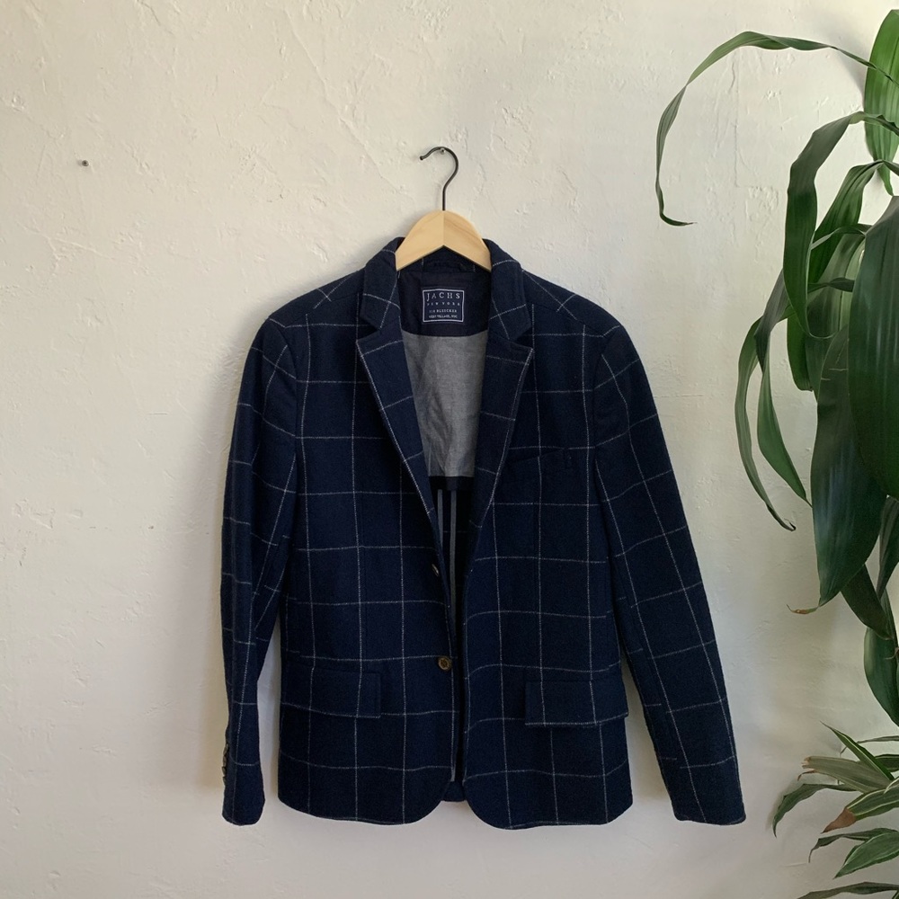 Jachs New York Navy Window Pane blazer
